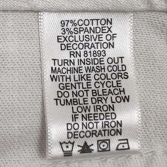 NEW D&Co Denim & Company White Cropped Jeans Embellished Pockets Size 24W - Picture 7 of 7